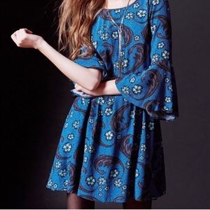 Paisley Bell Sleeve Dress